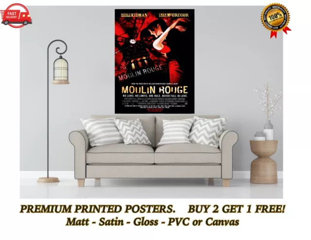Moulin Rouge Classic Movie Poster Art Print Gift A0 A1 A2 A3 A4 Maxi