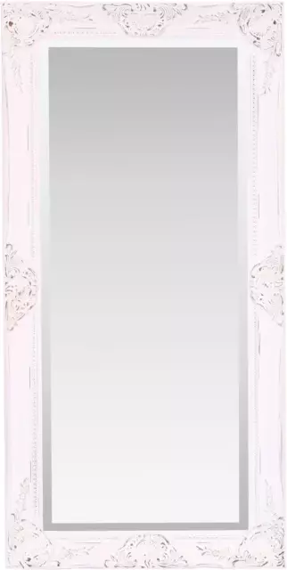 Select Mirrors Haywood Rectangle Wall Mirror 50cm x 100cm, Vintage White