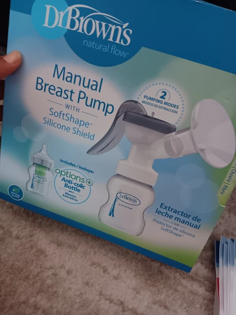 Dr Brown's Manual Breast Pump with Softshape Silicone Shield Brand New In Box
