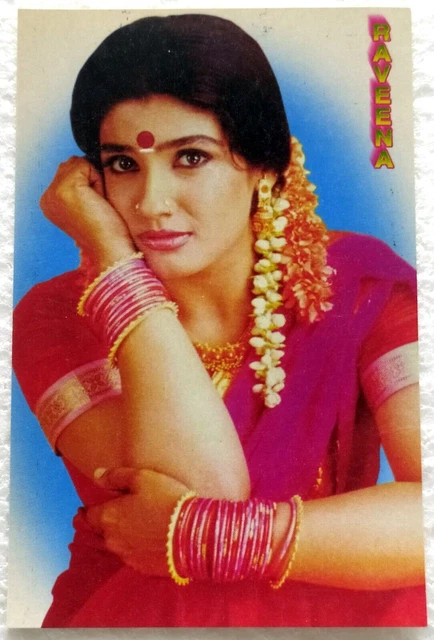 Carte postale rare de l'acteur de Bollywood Raveena Tandon Carte postale