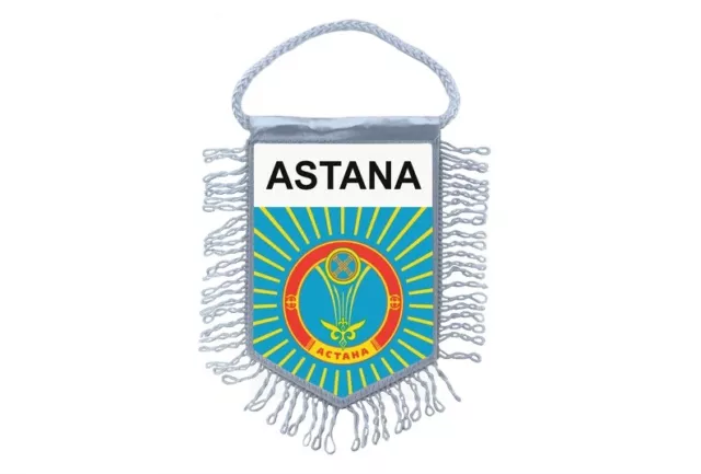 fanion mini drapeau pays voiture decoration souvenir blason  astana kazakhstan