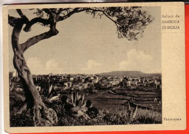 Cartolina  Sambuca Di Sicilia B/N  Viaggiata 1955  Panorama
