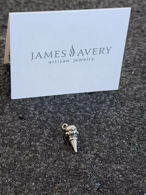 Retired James Avery Sterling Silver Ice Cream Cone 3D Charm Or Pendant