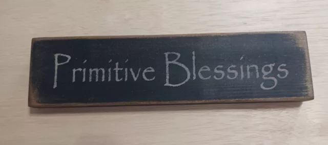 Primitive Blessing Rustic  Country Farmhouse wood shelf sitter sign
