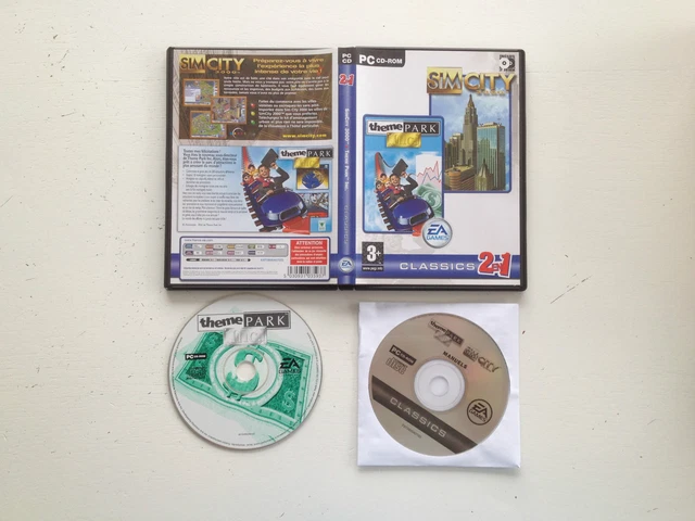 Jeu PC Theme Park Big Box Français/anglais - État Moyen Non Testé - Voir Photos