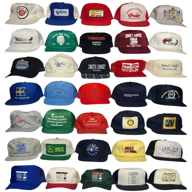 HUGE LOT OF 35 Vintage Trucker Hats Snapbacks 80s 90s Advertising ...