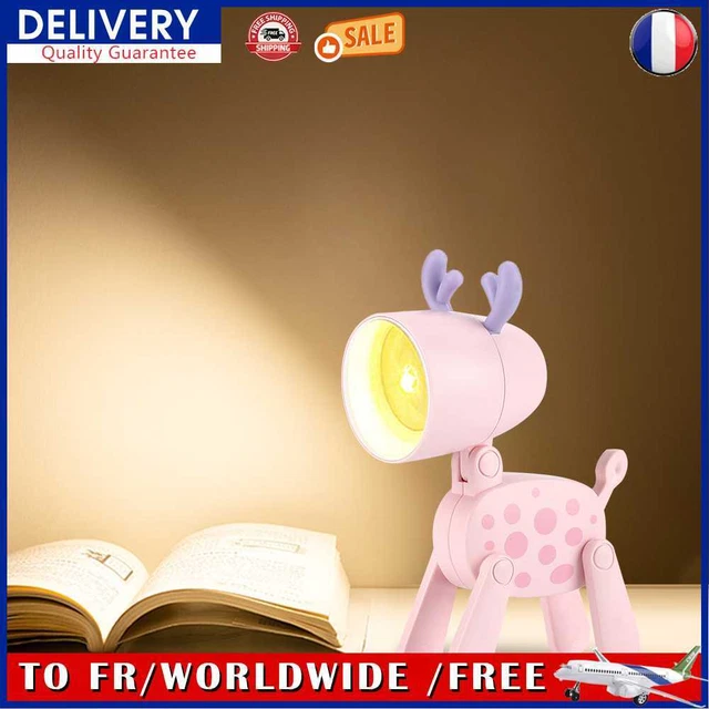 Animal Bedroom Lamp Adjustable Lamp for Room Decoration (Spotted Deer Pink)