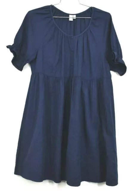 Susina Womens Navy Ruffled Sleeve Button Down Dress Short Sleeve Above Knee M