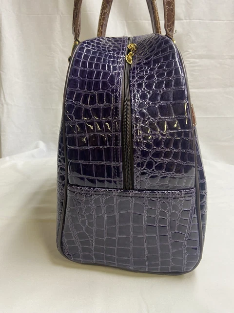 Samantha Brown Travel Bag Weekend Purple Carry On Croc Embossed 4