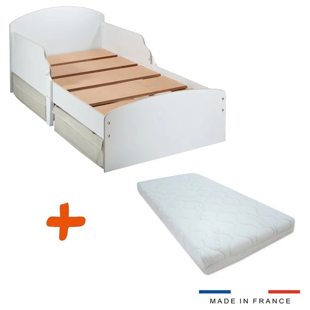 Lit enfant gigogne 140x200cm - 4 compartiments ouverts sur le lit