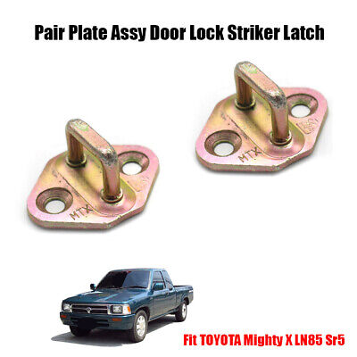 Pair Plate Assy Door Lock Striker Latch Fits Toyota Hilux Migthy-X SR5 LN85