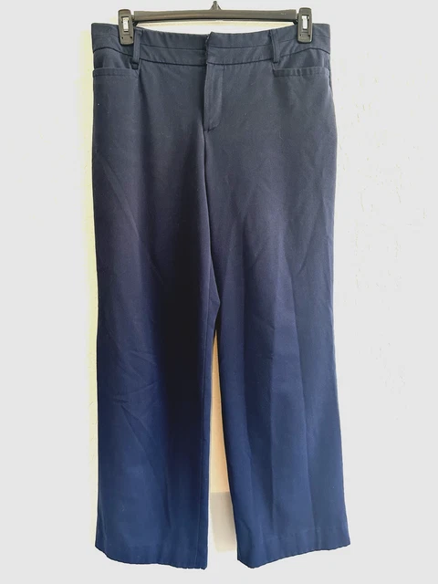 Nine West Navy Blue Dress Pants Woman's Size 31/12 Wide Leg Office Career Work