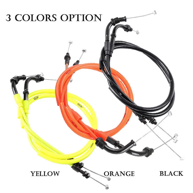 Per Honda CB1300 2003 2014-2016 Nero/Arancione/Giallo 2x Cavo Acceleratore Motore