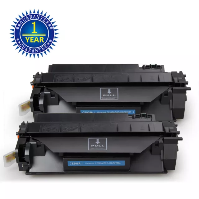 2PK CE505A 05A High Yield Toner Cartridge For HP LaserJet P2055dn P2035n P2050