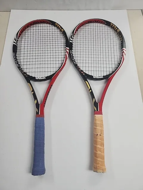 2 Wilson BLX Pro Staff Six One 90 2010, 4 3/8 L3 339g Roger Federer As Is