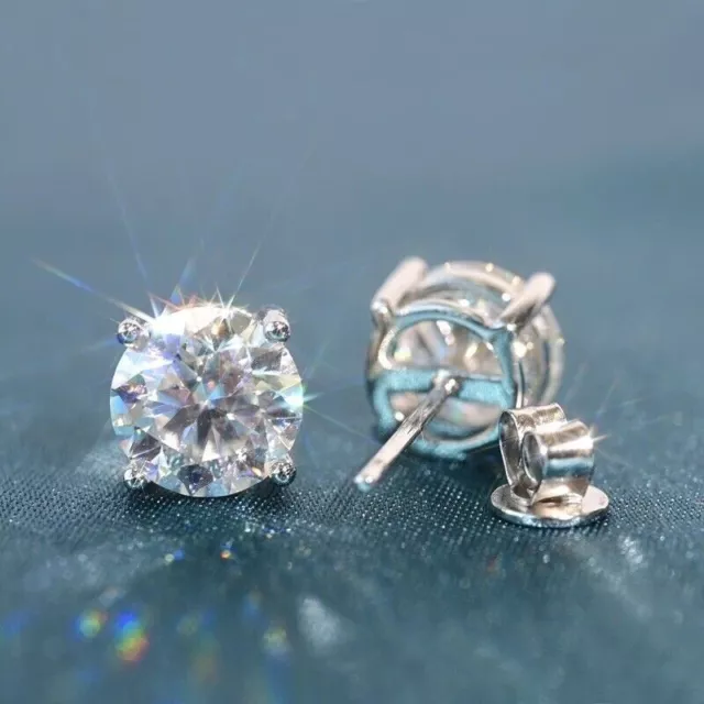 0.8ct Earrings White Gold Diamond Test Pass Lab-Created VVS1/D/Excellent