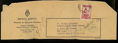 Postal History Argentina #O49 Censored Official Govt Wrapper 1938 Buenos Aires