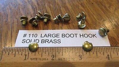 BOOT HOOKS Large SOLID BRASS Boot LACING HOOKS BRASS & STEEL TYPES