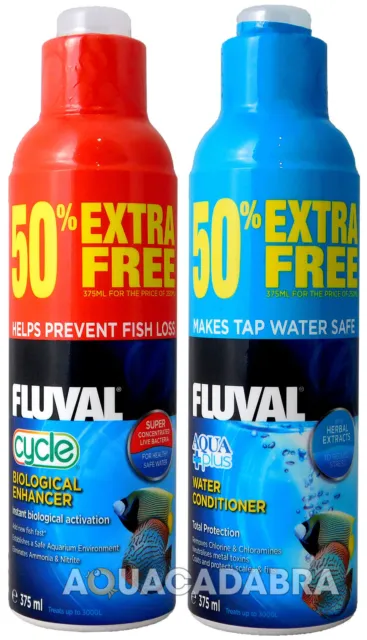 FLUVAL AQUAPLUS & CYCLE 250ml 50% EXTRA FREE (375ml) BIOLOGICAL WATER CONDITONER