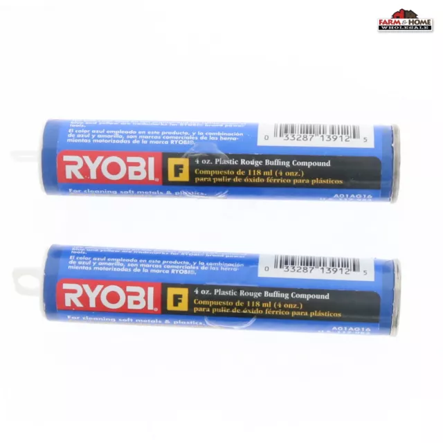 Ryobi Plastic Rouge Buffing Compound Type F 4 oz ~ 2-Pack