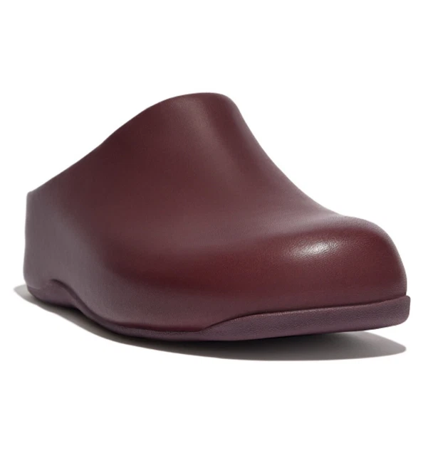 FitFlop Womens Plummy Shuv Leather Mule Clog Shoes Size 8.5 M US