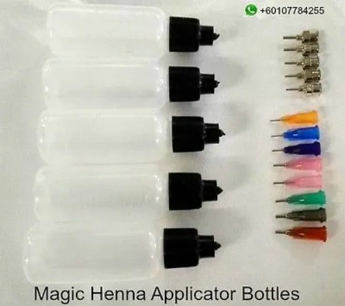 Henna Mehndi Applicator Bottles Kit, Dotting Applicator Bottle , Glue dispensing