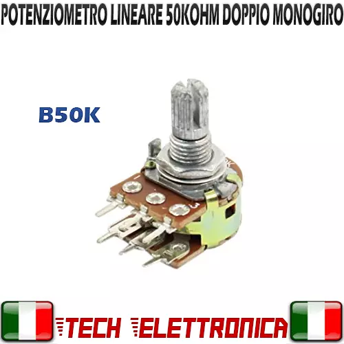 Potenziometro lineare 50K ohm potenziometri monogiro doppio 50kohm ARDUINO