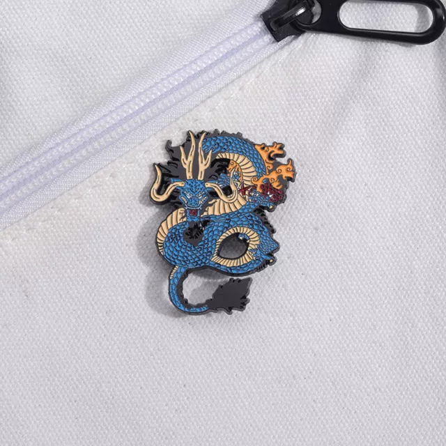 Creative Blue Dragon Brooch Enamel Pin Cartoon Pins Lapel Backpack Metal Badge