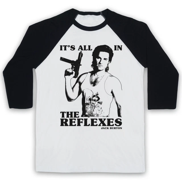 Big Trouble Little China Jack Burton All In Reflexes 3/4 Sleeve Baseball Tee