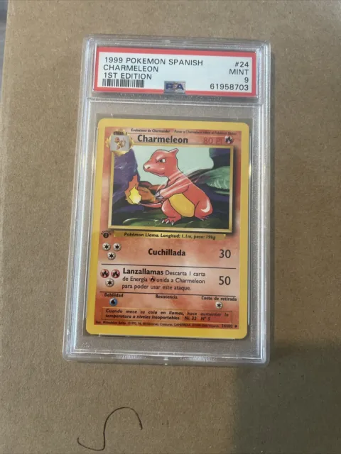 1st Edition Charmeleon 24/102 Base Set Spanish Pokemon Card - PSA 9 - Mint