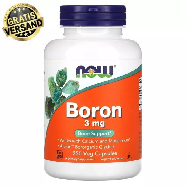 Boron Bor 3mg 250 Kapseln NOW FOODS