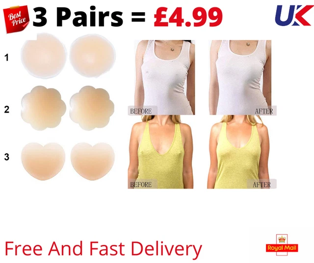 Copricapezzoli In Silicone Riutilizzabili - 2 Paia Adesive E Invisibili - Per Reggiseno Senza Spalline - Foto 3