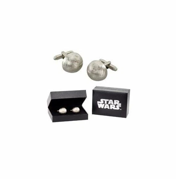 Star Wars Death Star Chrome Cufflinks With Gift Box Perfect Men's Gift Silver SW Star Wars Death Star Chrome Cufflinks With Gift Box Perfect Men's Gift Silver SW