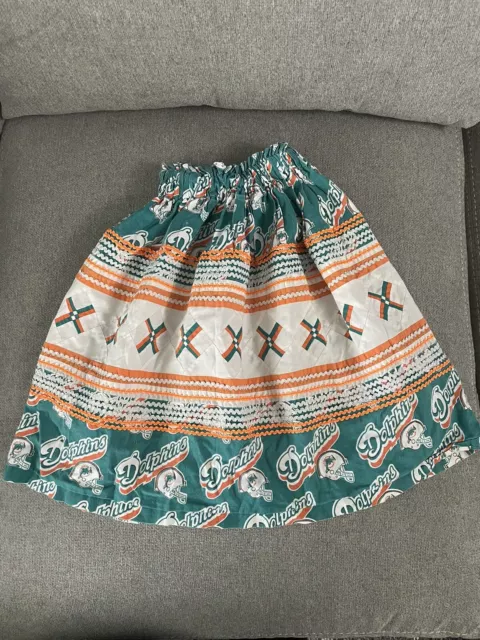 Authentic Girls Seminole Miccosukee Native Miami Dolphins Patchwork Skirt Sz Sm