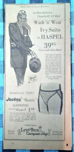 VINTAGE AD FOR LEVY BROS. CAMPUS SHOP 1950's LOUISVILLE, KY NEWSPAPER