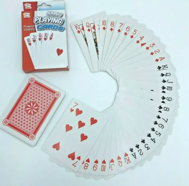 Jumbo Playing Cards Deck Extra Large Cards Pack of 52 Visually Impaired Elderly