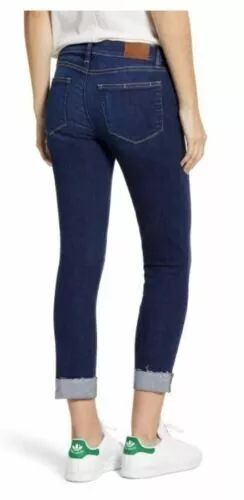 Paige Transcend Vintage Skyline Raw Hem Cuff Skinny Jeans Ollie Size 25 $219 2