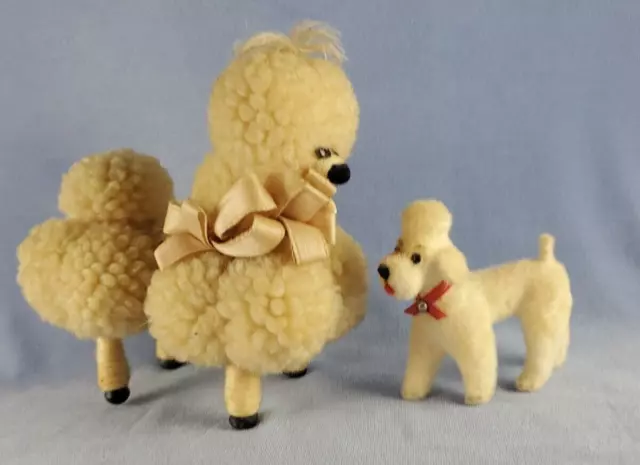 Vintage Handcrafted POODLES -1 small by WAGNER HANDWORK & 1 Larger Unsigned