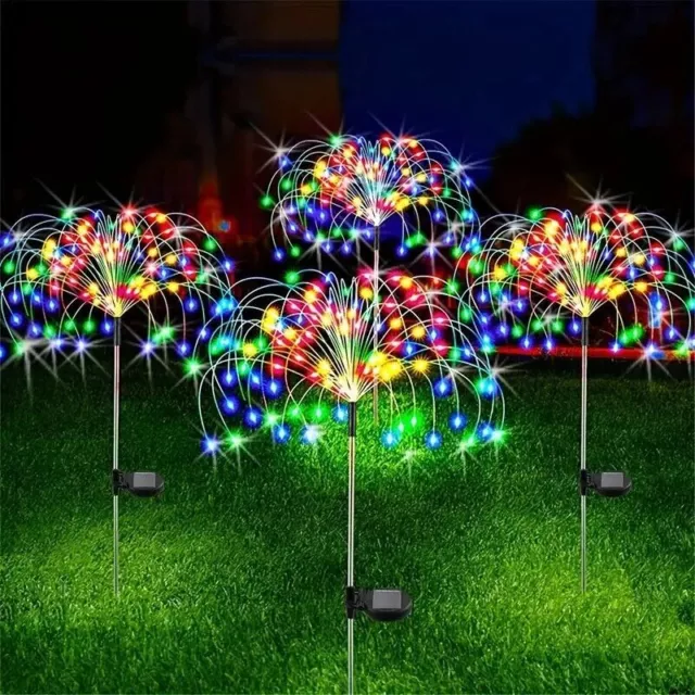 Xmas Garden Solar Firework Lights Outdoor Waterproof Path Lawn Lamp Decor 150LED