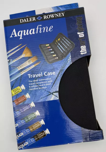 Estuche de viaje acuarela Daler Rowney Aquafine - 6 x 8 ml pinturas y juego de 5 pinceles