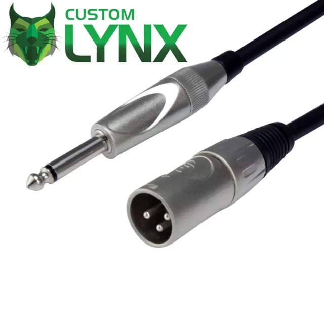 Male XLR To Mono Jack Cables. 6.35mm 1/4" TS To 3 Pin XLR. Signal Audio Lead PRO