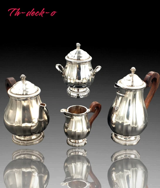 Debain Tres Lourd Service Cafe Argent Minerve A Pans Art Deco 3286Gr.