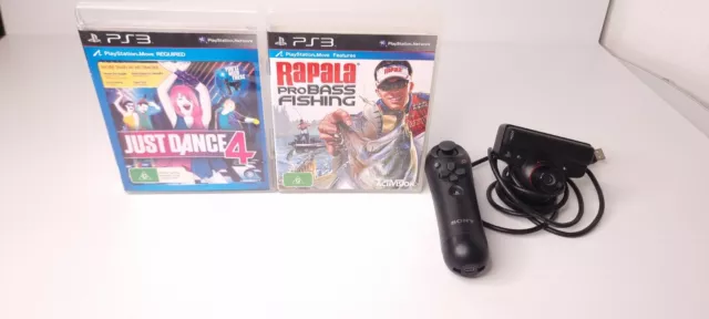 Sony Playstation + Move Controllers Eye Camera + Singstar 3 + Rapala Pro Bass 3