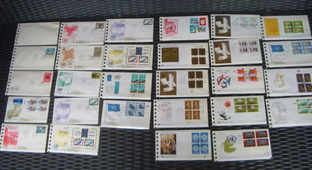 80 ILLUSTRATED First Day Stamp Covers. UNITED NATIONS. New York, Geneva CATCHET