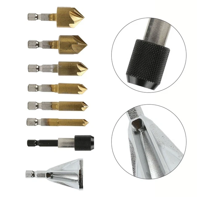 Set punte svasatore conico qualità professionale HSS con rivestimento in titanio