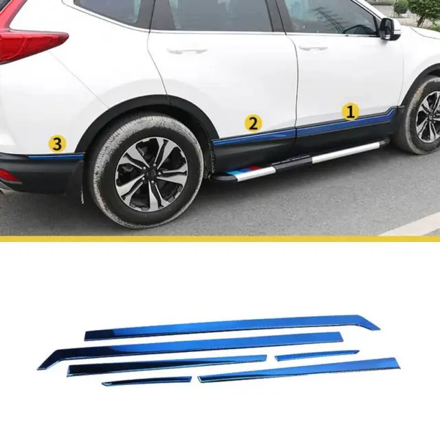 For Honda CRV CR-V 2017-2022 Blue Steel Side Door Body Guard Molding Strip Trim
