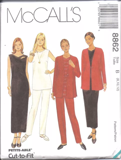 8862 UNCUT Vintage McCalls SEWING Pattern Misses Jacket Dress Tunic Pants OOP FF