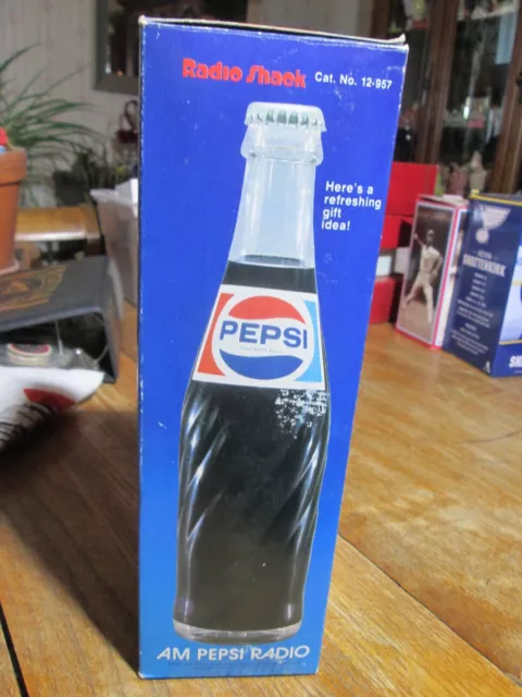 Vintage Pepsi Bottle Novelty Transistor Radio By Radio Shack, Cat. No. 12-957