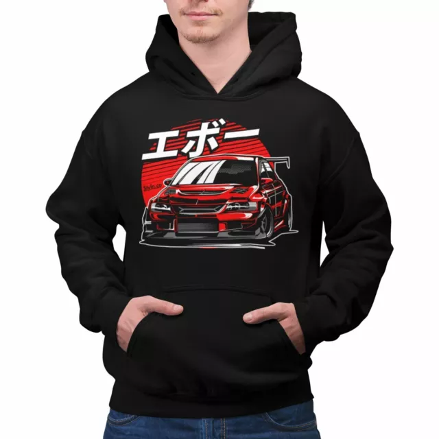 EVO IX RED HOODIE Mechanic Jdm Boost Mitsubishi 8 9 Drift Turbo Race Car Auto