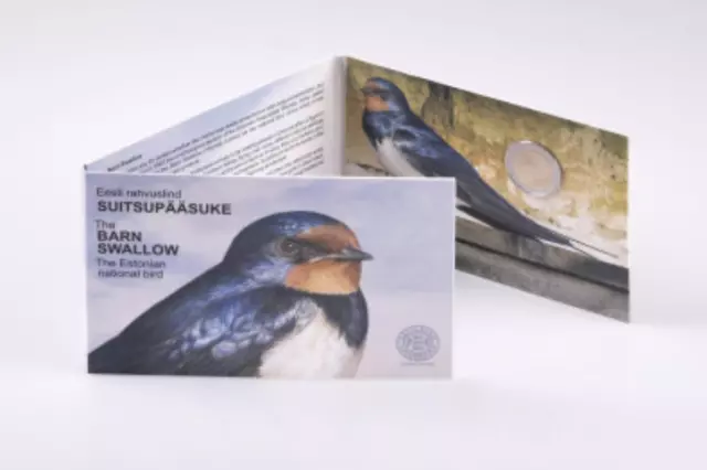 Coincard 2 Euro Commemorativa Estonia 2023 Rondine Bu